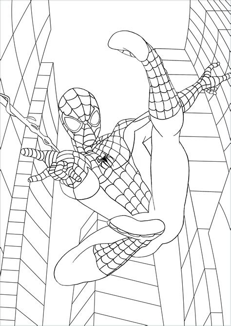 printable full page spiderman coloring pages